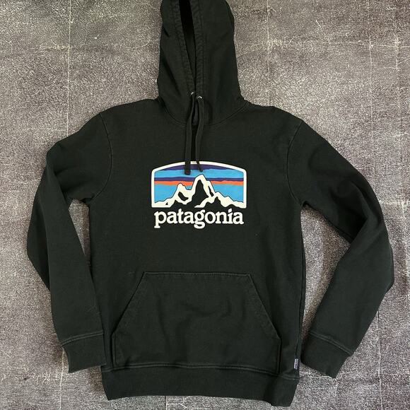 Patagonia Other - Men's Patagonia Fitz Roy Horizons Uprisal Black Hoody Hoodie Sweatshirt Sz Small